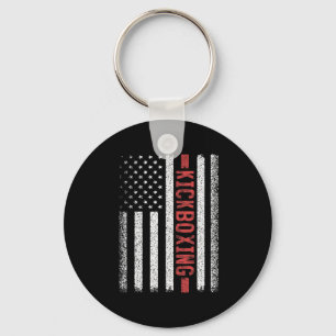 Kickboxing American Flag 4th Of July Kickboxer For Keychain