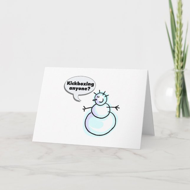 Kickboxing Anyone (Legless Snowman) Holiday Card (Front)