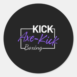 Kickboxing Axe Kick Classic Round Sticker