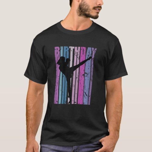 Kickboxing Birthday Womens Kickboxer Retro Vintage T_Shirt