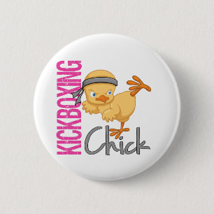 Kickboxing Chick Button