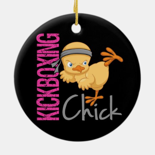 Kickboxing Chick Ceramic Ornament
