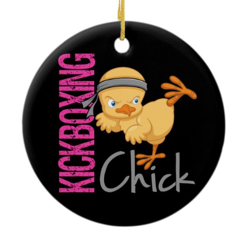 Kickboxing Chick Ceramic Ornament
