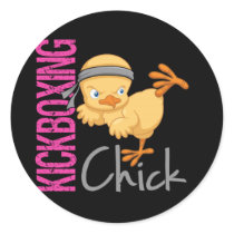 Kickboxing Chick Classic Round Sticker Kickboxing Chick Classic Round Sticker
