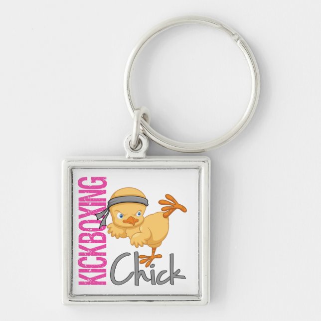 Kickboxing Chick Keychain (Front)