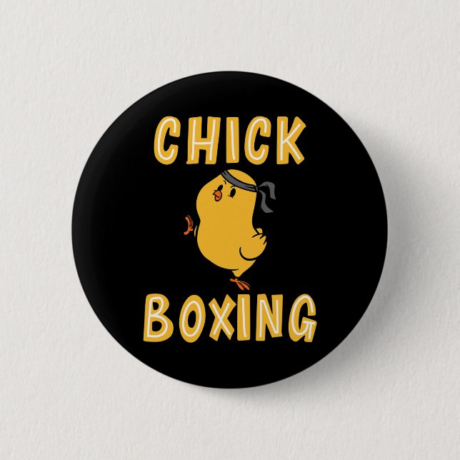 Kickboxing Chickboxing Kick Boxing Workout  Button (Front)