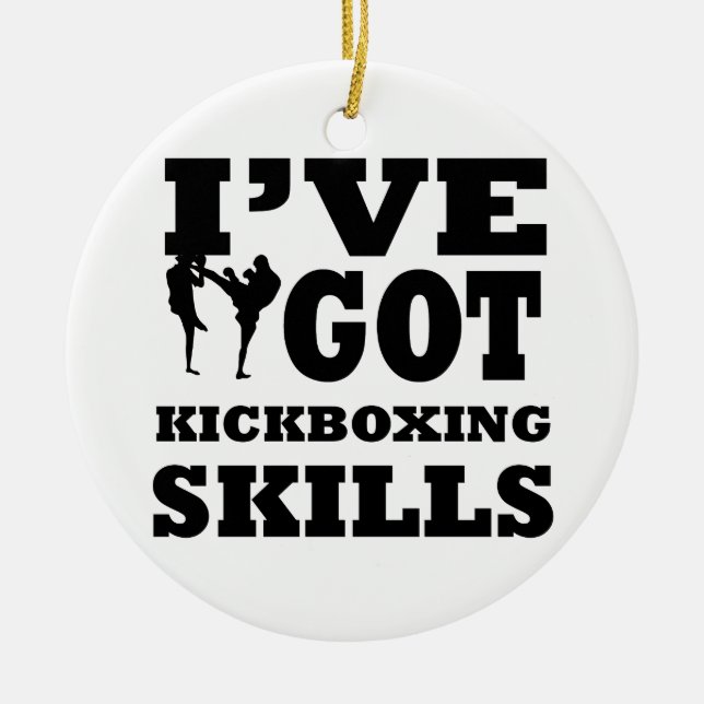 Kickboxing designs ceramic ornament (Front)