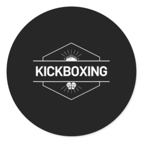 Kickboxing Fight Logo  Classic Round Sticker