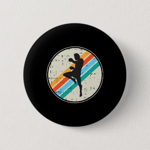 Kickboxing Fighter Silhouette Retro Martial-arts G Button