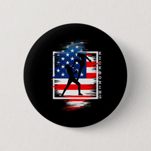 Kickboxing For Sportsman Martial Arts Usa Patriot Button
