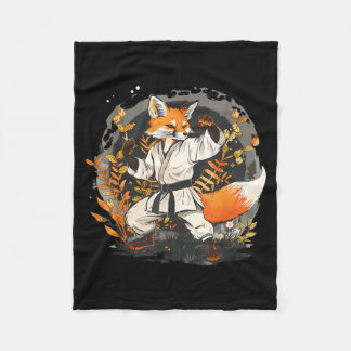Kickboxing Fox Taekwondo Karate Mma Funny Martial Fleece Blanket