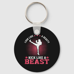 Kickboxing Girl - Look Like A Beauty Kick Like A B Keychain