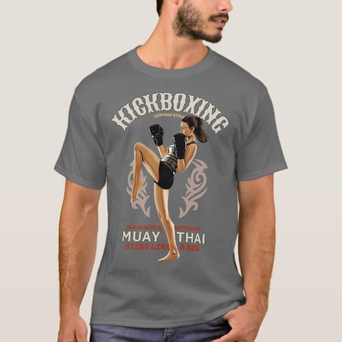 Kickboxing Girl Vintage Style T_Shirt