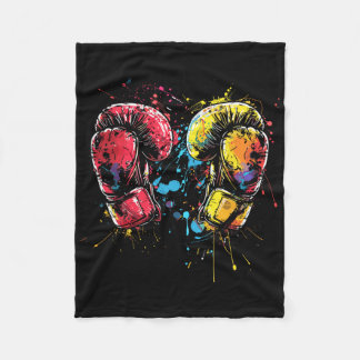 Kickboxing Gloves Splotch Martial Artist  Fleece Blanket