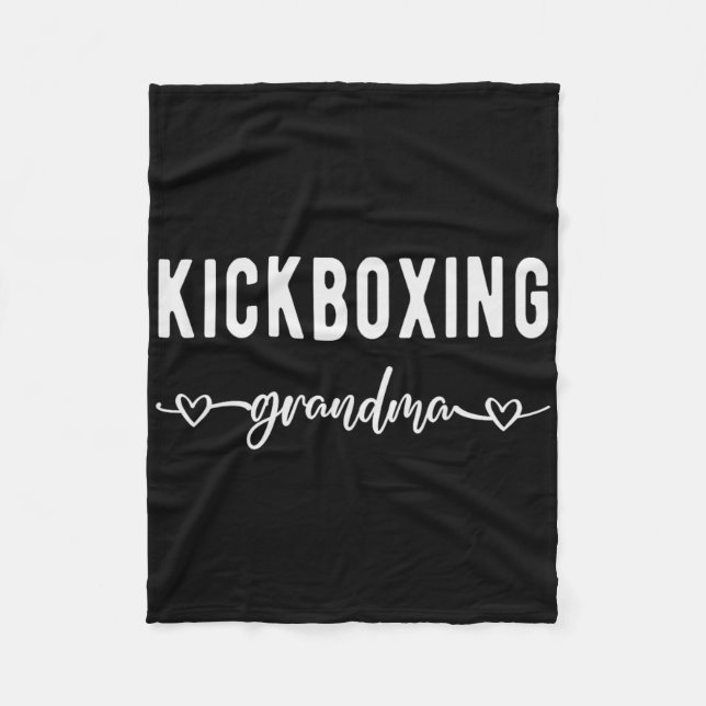 Kickboxing Grandma Proud Kickboxing Grandmother  Fleece Blanket (Front)