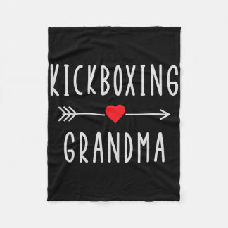 Kickboxing Grandma Proud Kickboxing Grandmother Mo Fleece Blanket