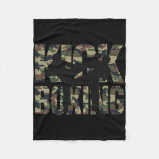 Kickboxing Grunge Design Fight Between Two Kickbox Fleece Blanket