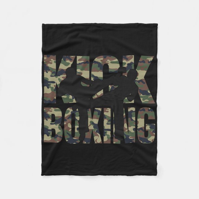 Kickboxing Grunge Design Fight Between Two Kickbox Fleece Blanket (Front)