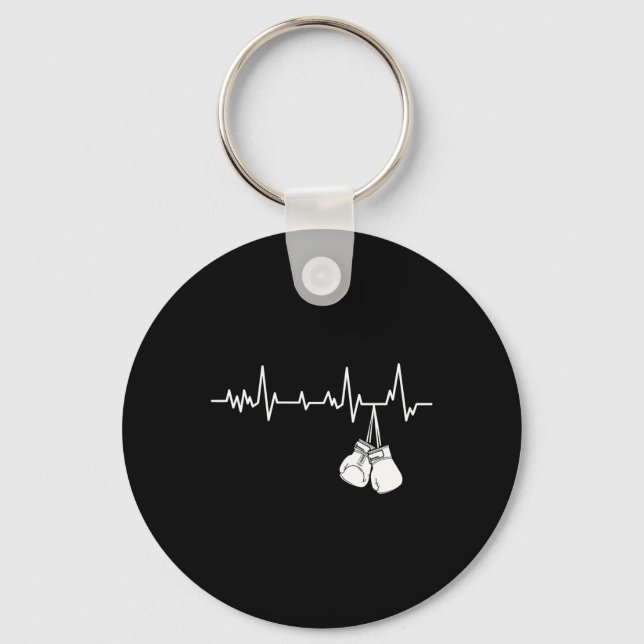 Kickboxing Heartbeat - Kickboxer Self Defense Mart Keychain (Front)