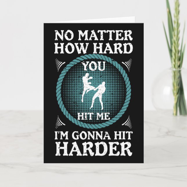 Kickboxing Hit Harder Gym Training  Card (Front)