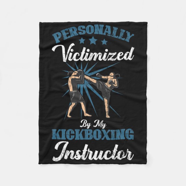 Kickboxing Instructor Funny Kick Boxer Boxing Grap Fleece Blanket (Front)