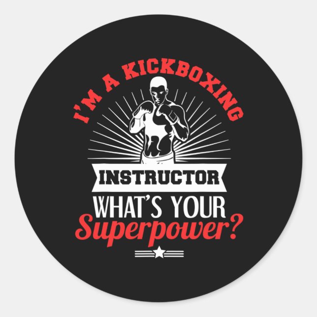 Kickboxing Instructor Kickboxer Job Title  Classic Round Sticker (Front)