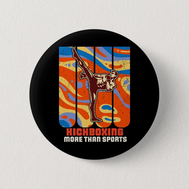 Kickboxing Karate Taekwondo Martial Art Training A Button (Front)