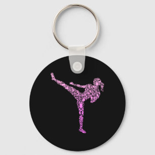 Kickboxing Kickboxer Karate Girls Kids Women Keychain