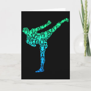 Kickboxing Kickboxer Karate Kids Boys Men Card