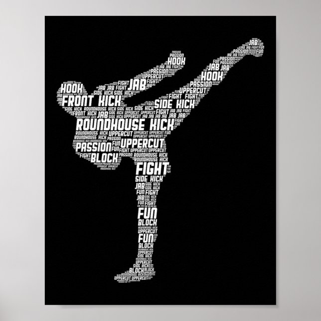 Kickboxing Kickboxer Karate Men Kids Boys  Poster (Front)
