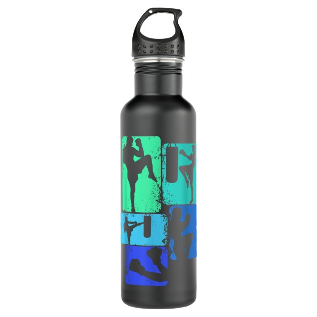 Kickboxing Kickboxer Karate Taekwondo Men Boys Kid Stainless Steel Water Bottle (Front)