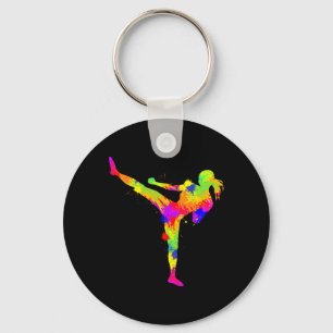 Kickboxing Kickboxer Karate Women Girls Kids Keychain