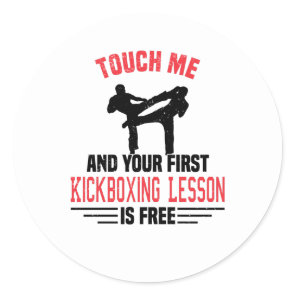 Kickboxing Kickboxer Martial Arts Boxer Sparring Classic Round Sticker