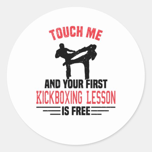 Kickboxing Kickboxer Martial Arts Boxer Sparring Classic Round Sticker