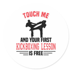 Kickboxing Kickboxer Martial Arts Boxer Sparring Classic Round Sticker