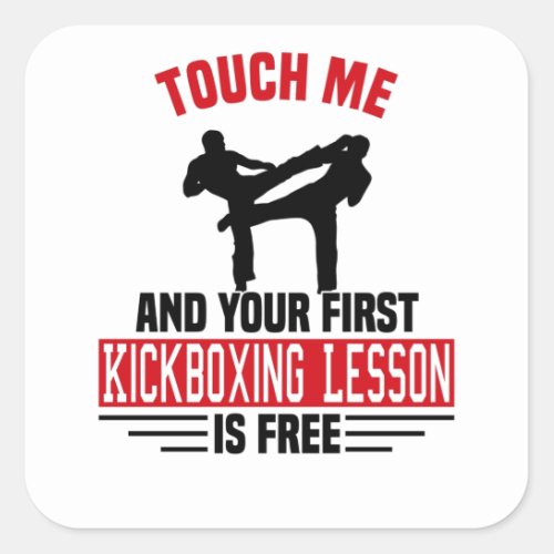 Kickboxing Kickboxer Martial Arts Boxer Sparring Square Sticker