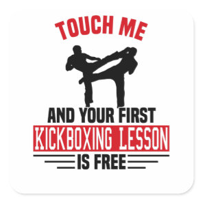 Kickboxing Kickboxer Martial Arts Boxer Sparring Square Sticker