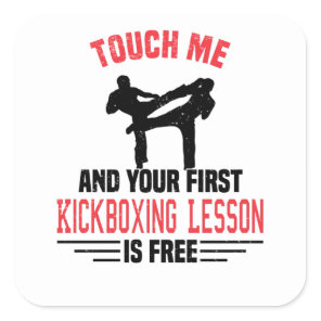 Kickboxing Kickboxer Martial Arts Boxer Sparring Square Sticker