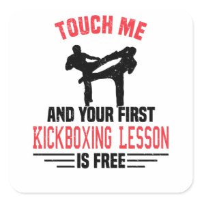 Kickboxing Kickboxer Martial Arts Boxer Sparring Square Sticker