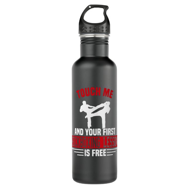 Kickboxing Kickboxer Martial Arts Boxer Sparring Stainless Steel Water Bottle (Front)