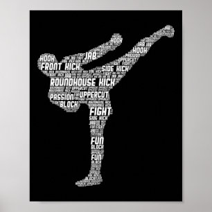 Kickboxing Kickboxer Taekwondo Karate Children Boy Poster