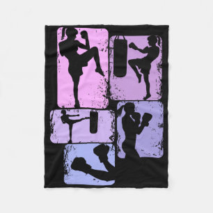 Kickboxing Kickboxer Taekwondo Karate Girls Women  Fleece Blanket
