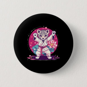 Kickboxing Leopard Taekwondo Karate Mma Martial Ar Button
