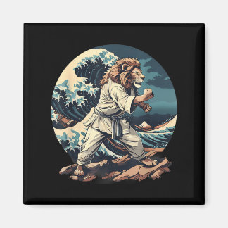 Kickboxing Lion Waves Taekwondo Jiu-Jitsu Mma Lion Magnet