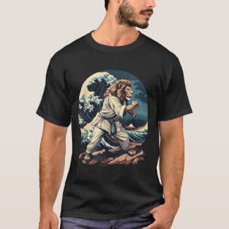 Kickboxing Lion Waves Taekwondo Jiu-Jitsu Mma Lion T-Shirt