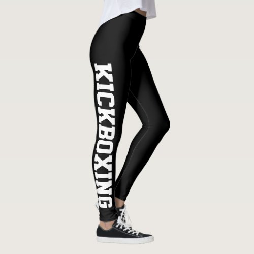 Kickboxing Martial Arts Black And White Leggings