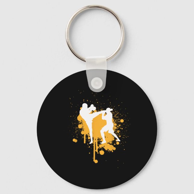 Kickboxing Martial Arts Boxing Mma Sparring Fighte Keychain (Front)
