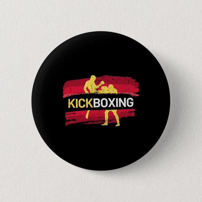 Kickboxing Martial Arts  Button (Front)