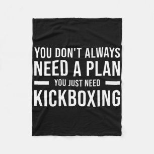 Kickboxing Men Women Kids Funny  Fleece Blanket