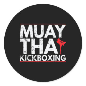 Kickboxing Muay Thai Precision And Endurance  Classic Round Sticker